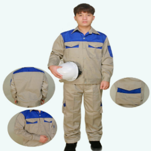 Quần áo bảo hộ vải kaki HQ mầu ghi đá 100% cotton