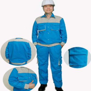 Quần áo lao động vải kaki liên doanh khóa