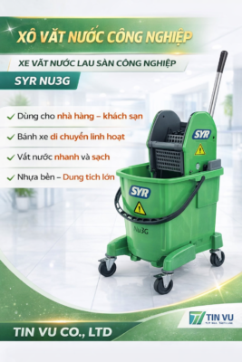 Bộ xô vắt nước SYR NU3G – Xe vắt nước lau sàn công nghiệp cho nhà hàng khách sạn